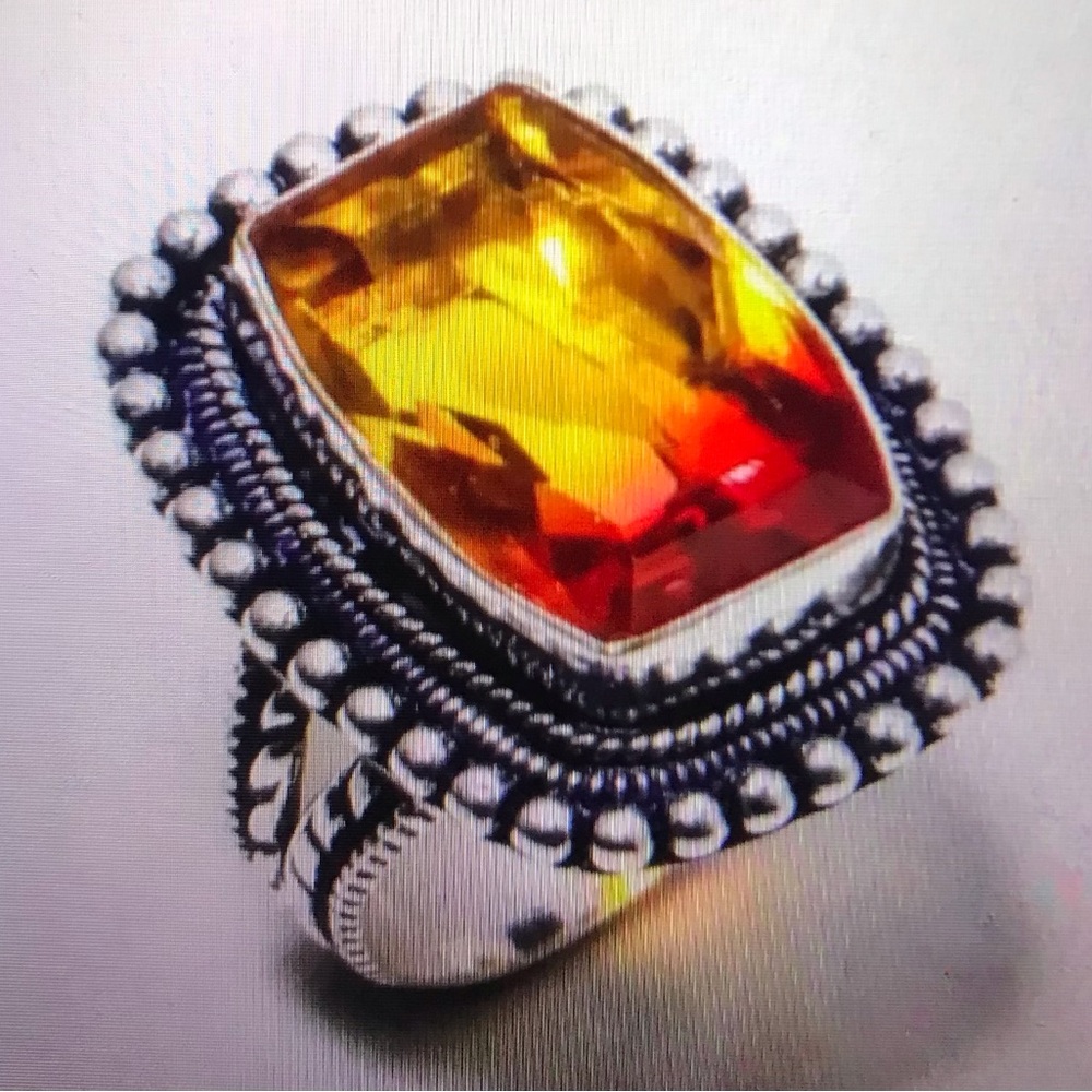 Bi Tourmaline Stamped 925 Sterling Silver Ring